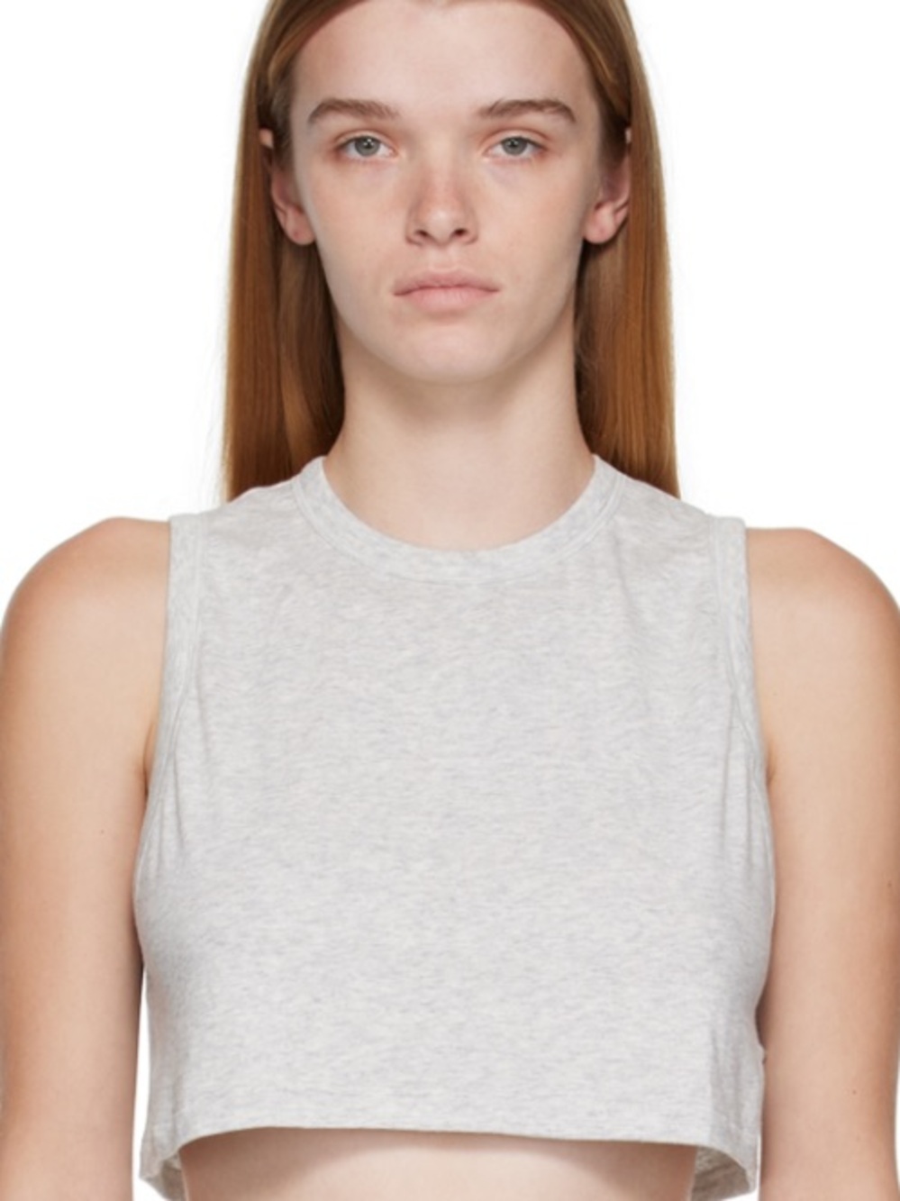 SKIMS Boyfriend Light Heather Gray Crop Tank